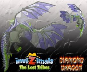 Puzzle Diamond Dragon. Invizimals The Lost Tribes.  δράκος invizimal με ολόκληρο το Σώμα που καλύπτεται με καρό
